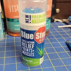 Blue Stop Max Relief Gel 100ml Sealed w Built In Massager